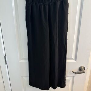 H&M Black Elastic Waist Wide Leg Pants